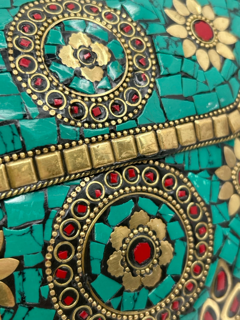 ANTIK KRAFT Teal and Red Women's Purse