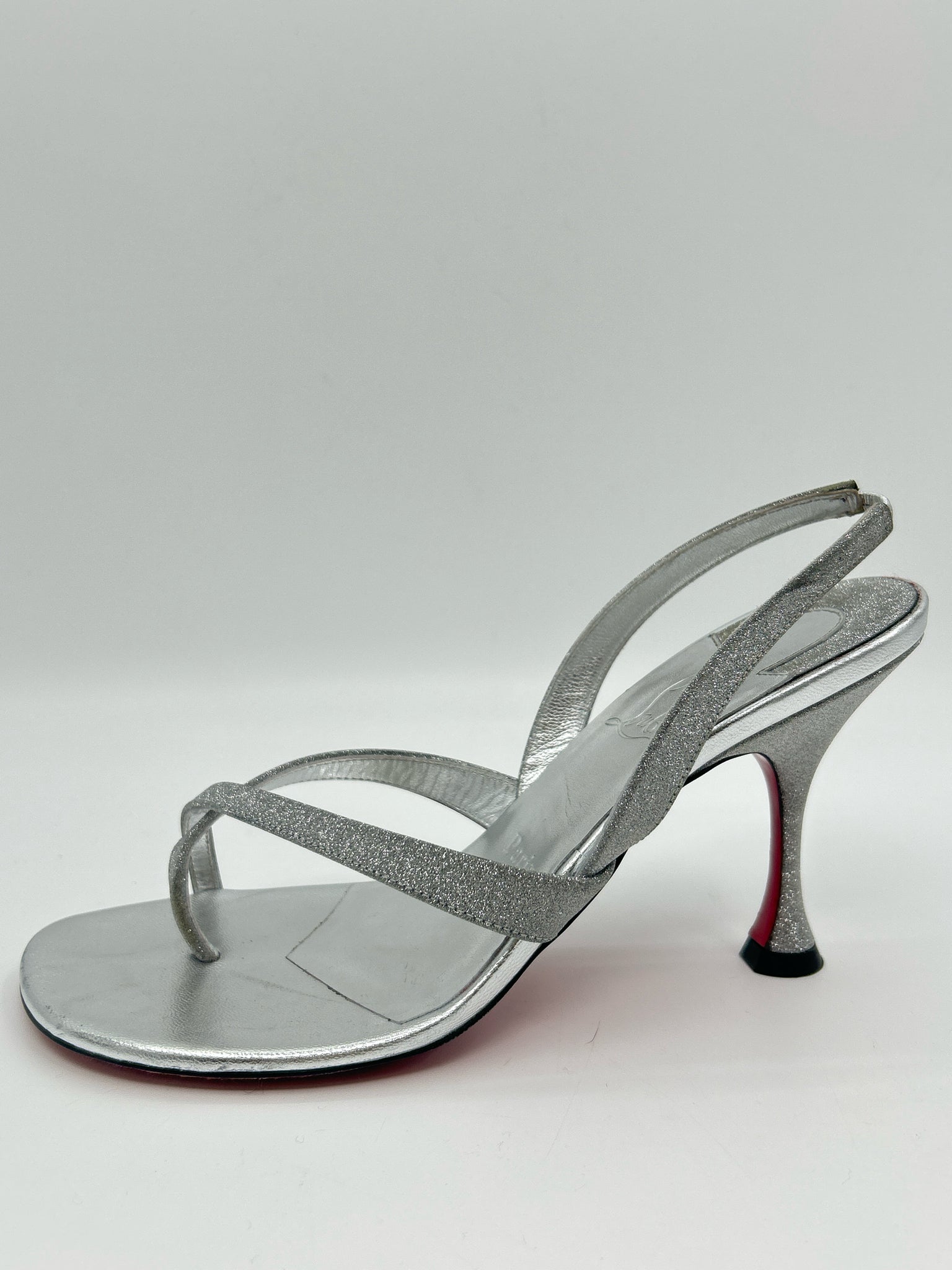 CHRISTIAN LOUBOUTIN Size 38 Silver Women Sandal