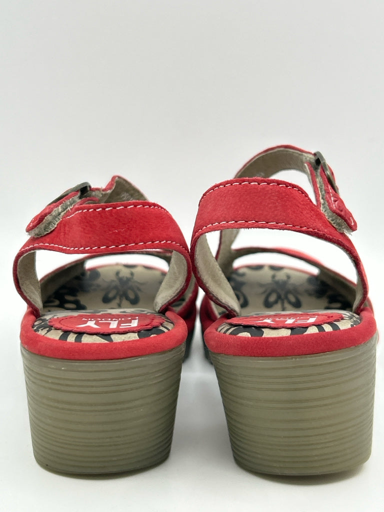 FLY LONDON EU Size 37, US Size 7 Red Cupido Sandal