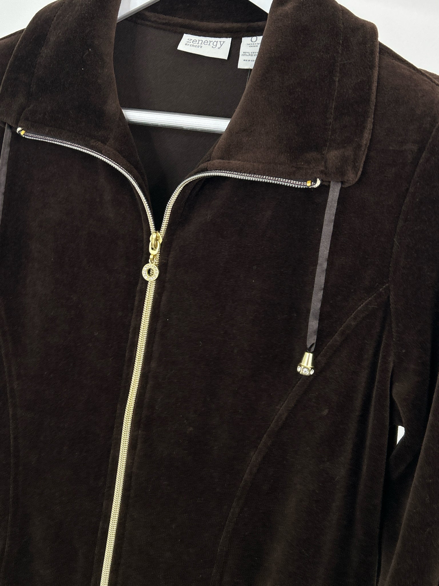 CHICO'S Size 4 Brown Women Jacket
