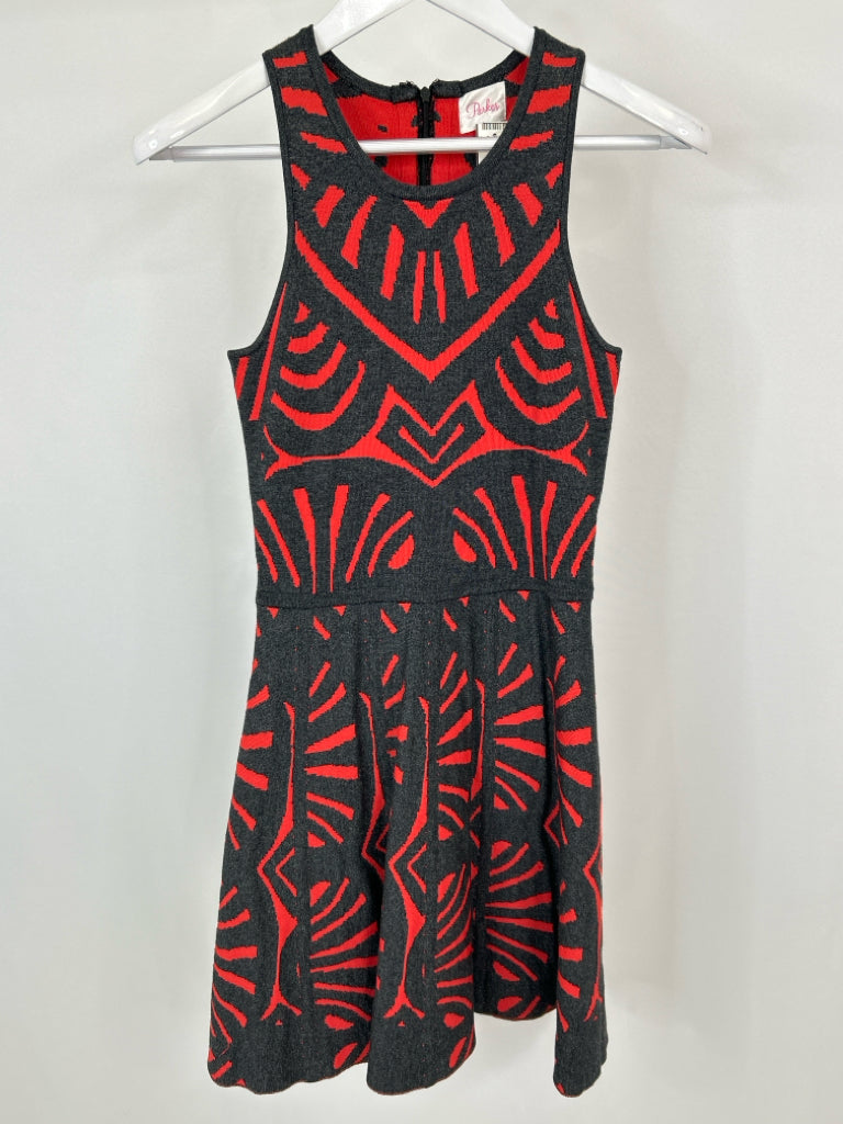 PARKER Size S Charcoal Print Women's Dress