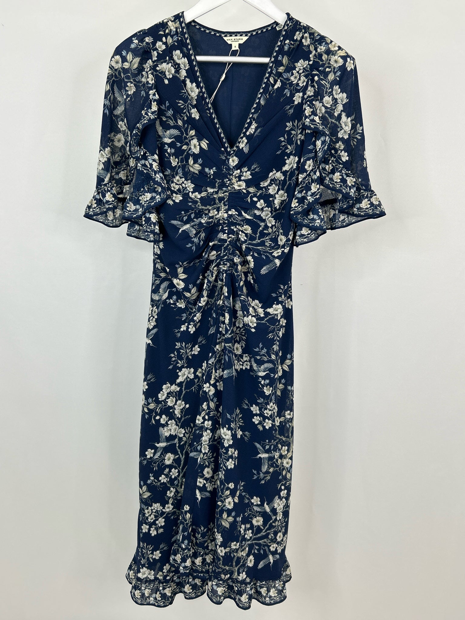 MAX STUDIO Size S NAVY FLORAL Women Dress