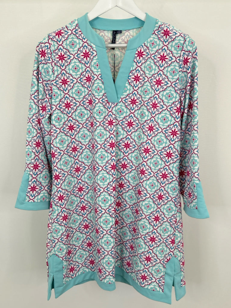 Aqua Et Sol Size M BLUE AND PINK Women's Dress