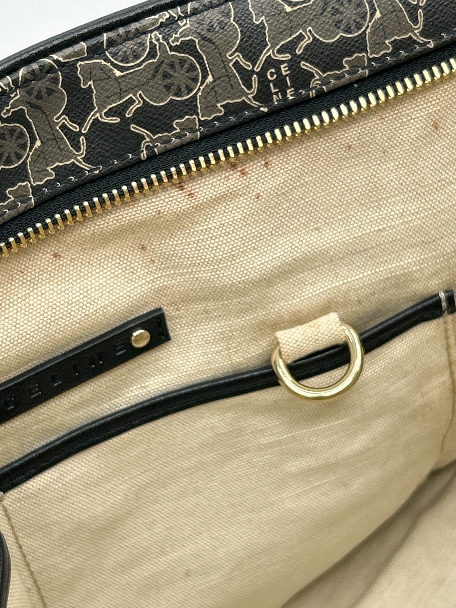 CELINE Black and Grey Women Purse Tote