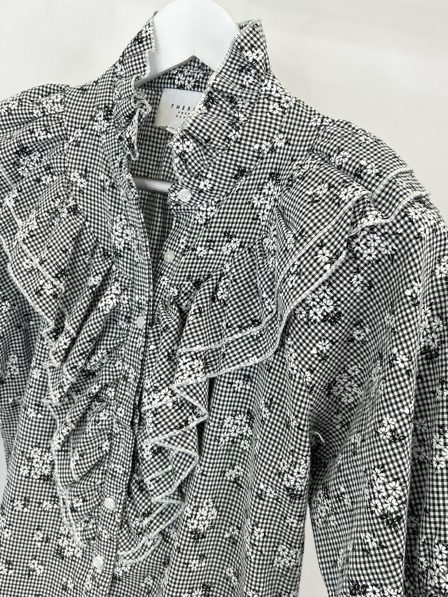 THE SHIRT BY ROCHELLE BEHRENS Size M White and black Women Blouse