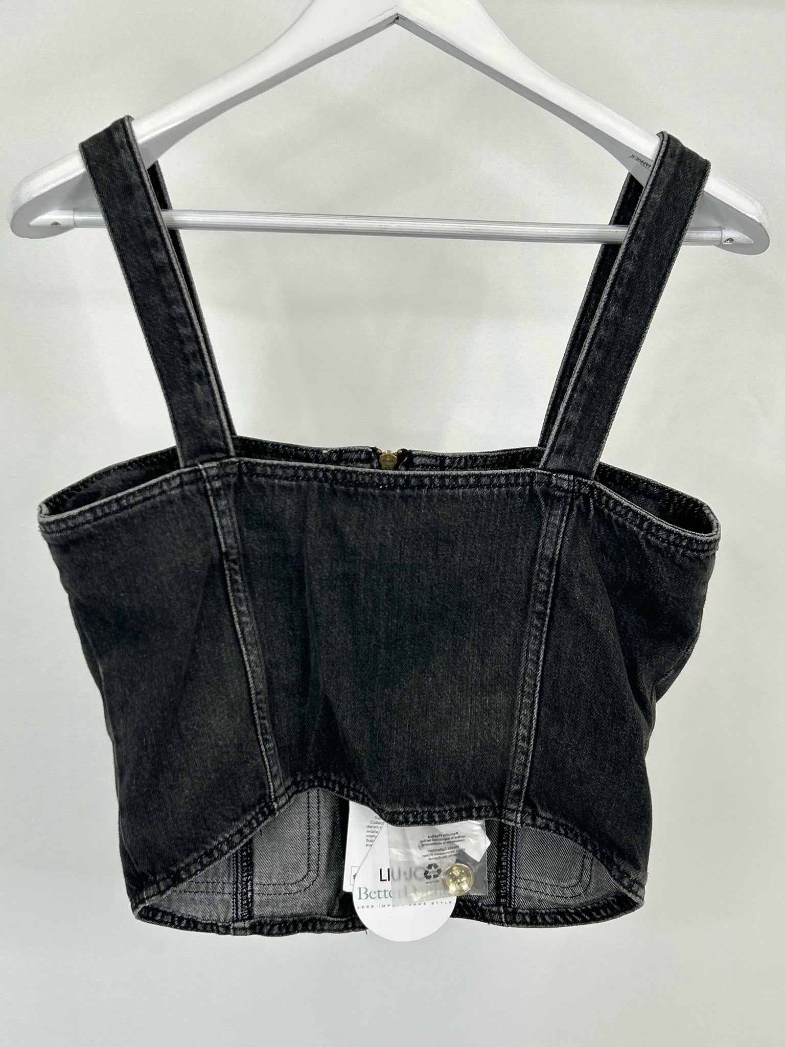 LIU JO Size 10 Black Denim Women Tank Top NWT