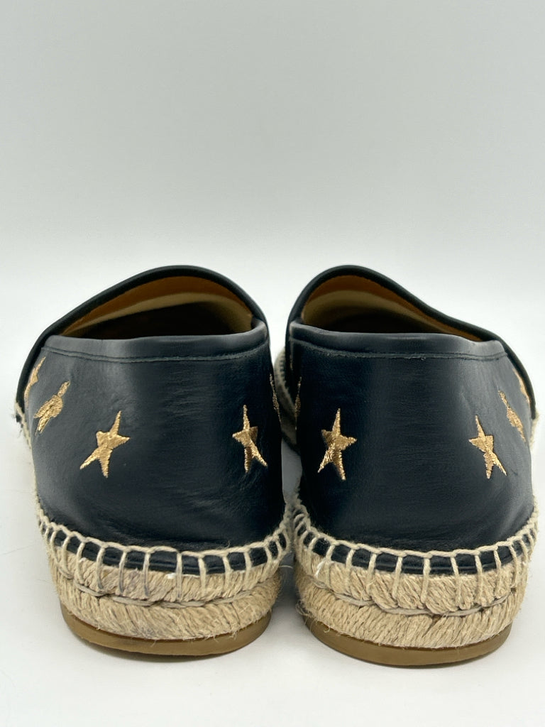 GUCCI Size 40.5 BLACK AND GOLD Women's Flats