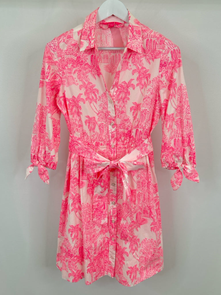 LILLY PULITZER Size 6 PINK AND WHITE Women's Dress