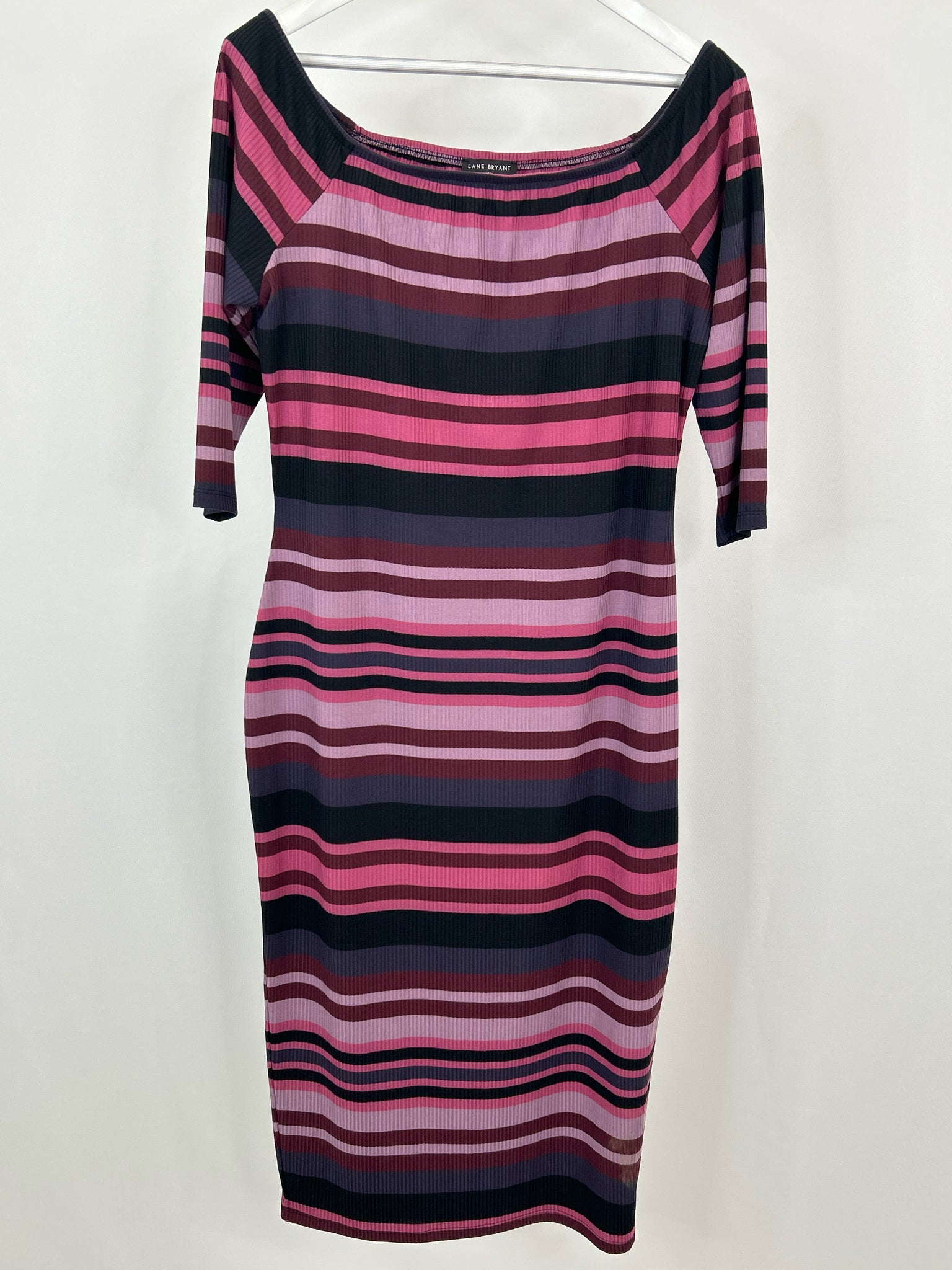 LANE BRYANT Size 14/16 PURPLE STRIPED Women Dress