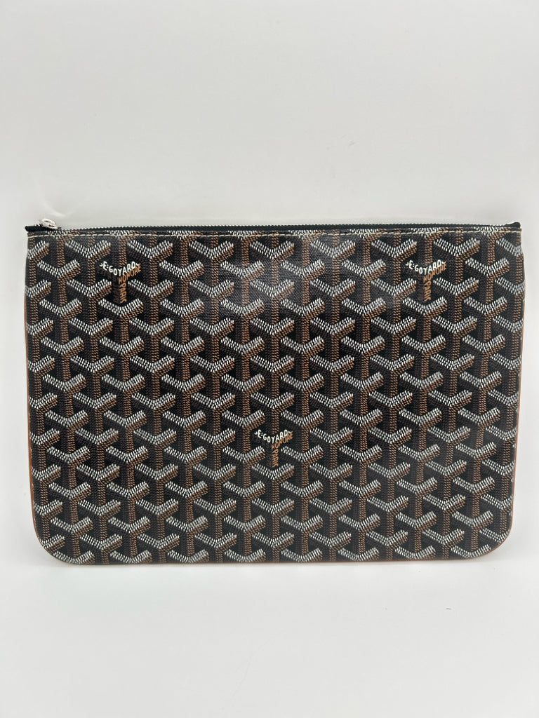 GOYARD Brown Print Clutch