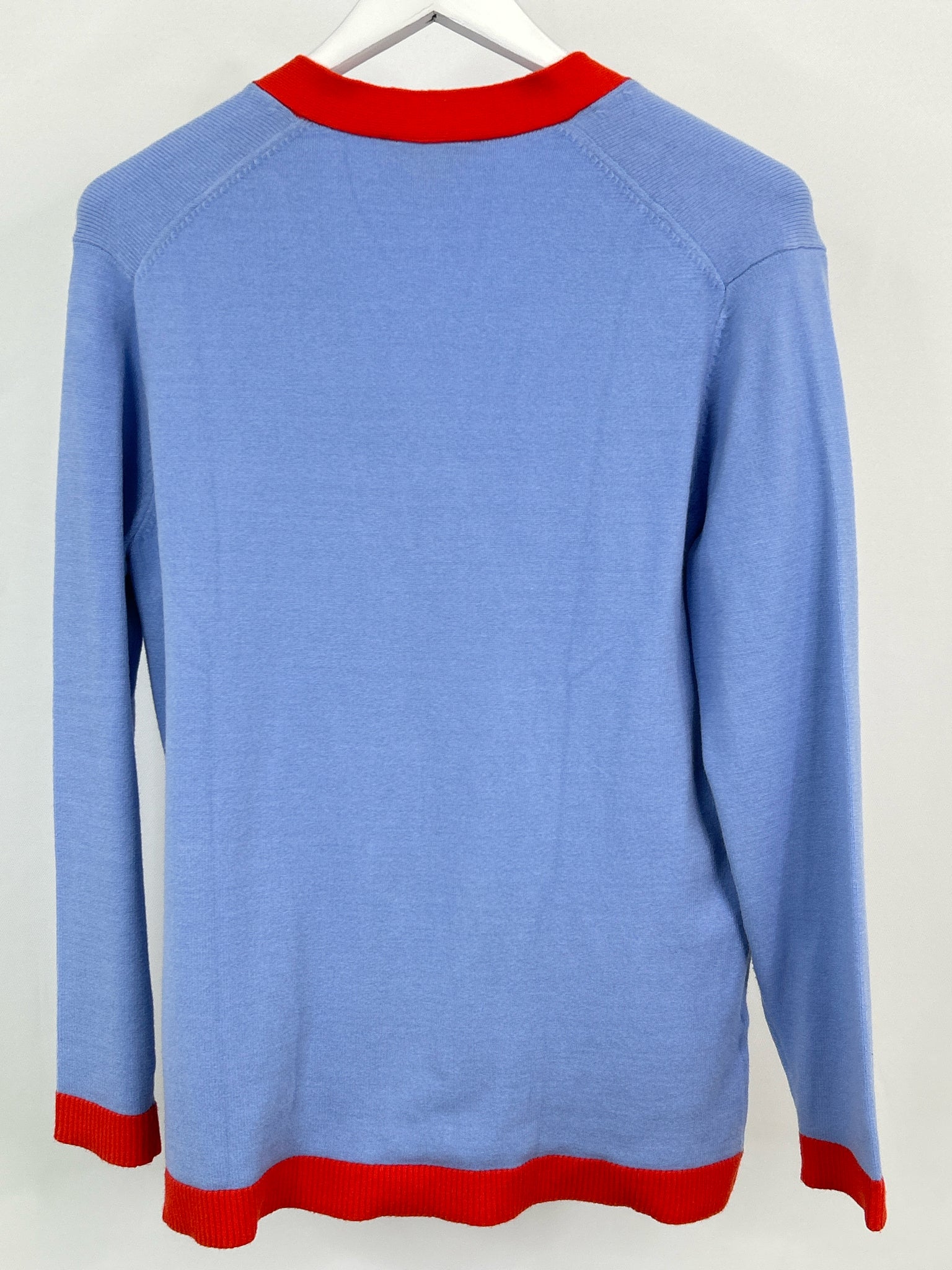 ANN TAYLOR Size L BLUE AND RED Women Cardigan