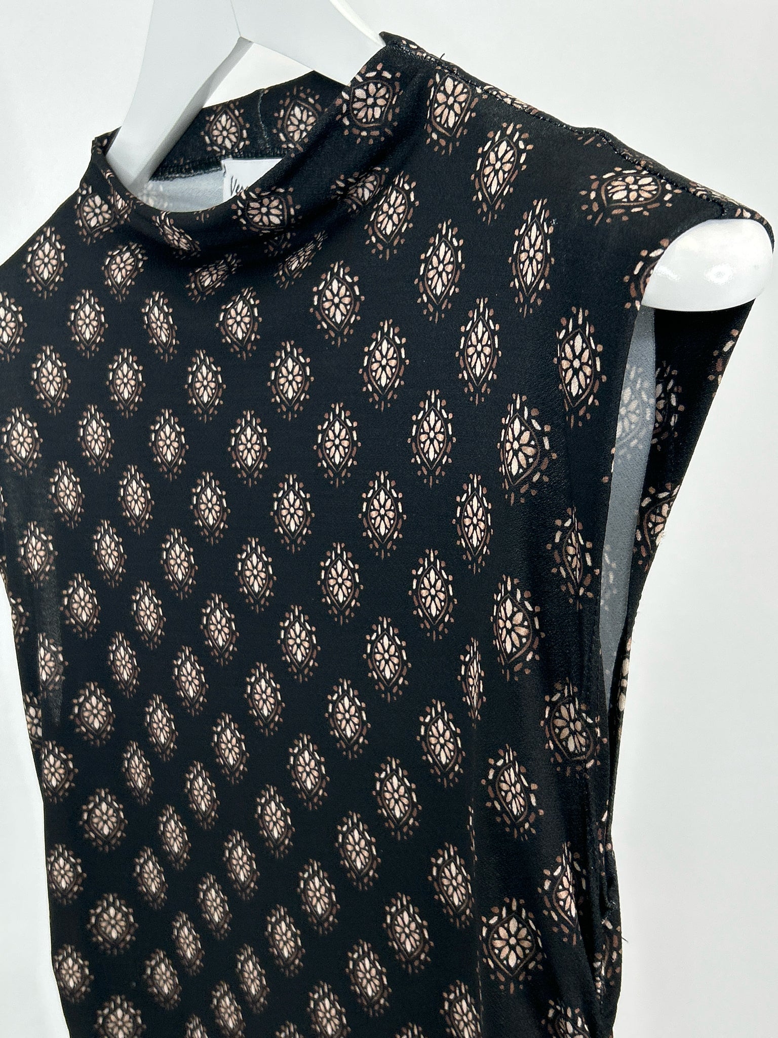 VERONICA M NWT Size S Black Print Women Dress