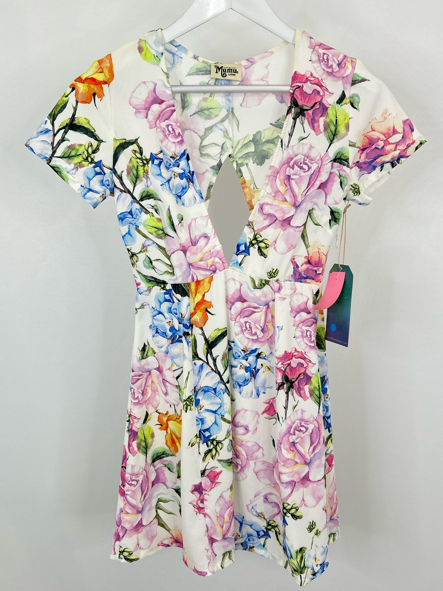 SHOW ME YOUR MUMU NWT Size L White Floral Women Dress