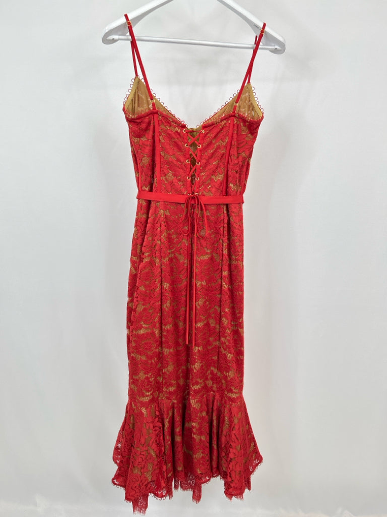 V. CHAPMAN Size 12 Red Dress