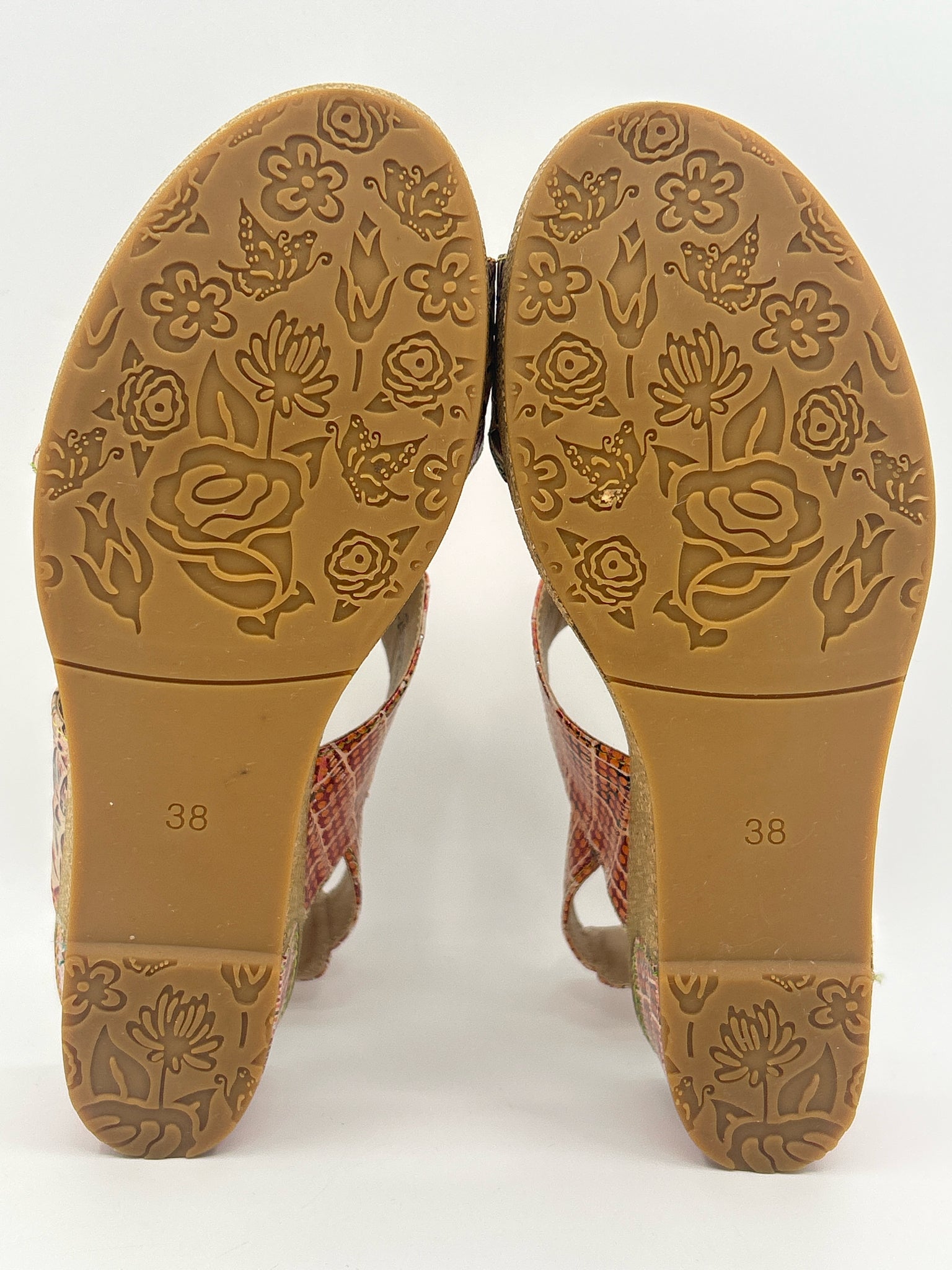 L'ARTISTE Size 38/8 Purple Print Women Sandal