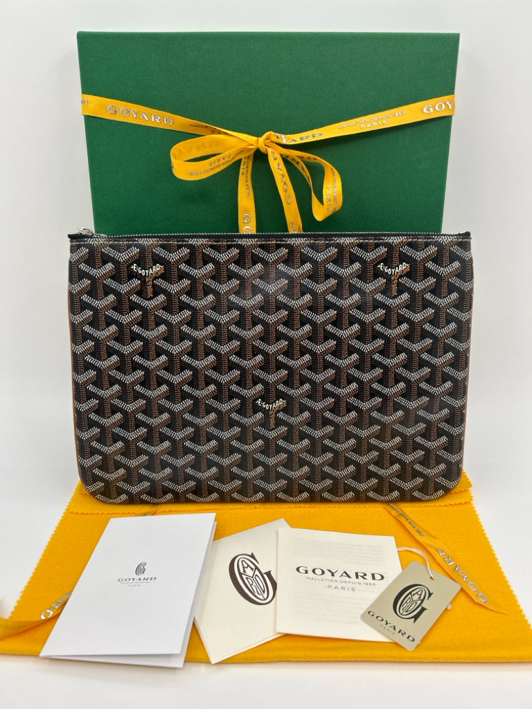 GOYARD Brown Print Clutch