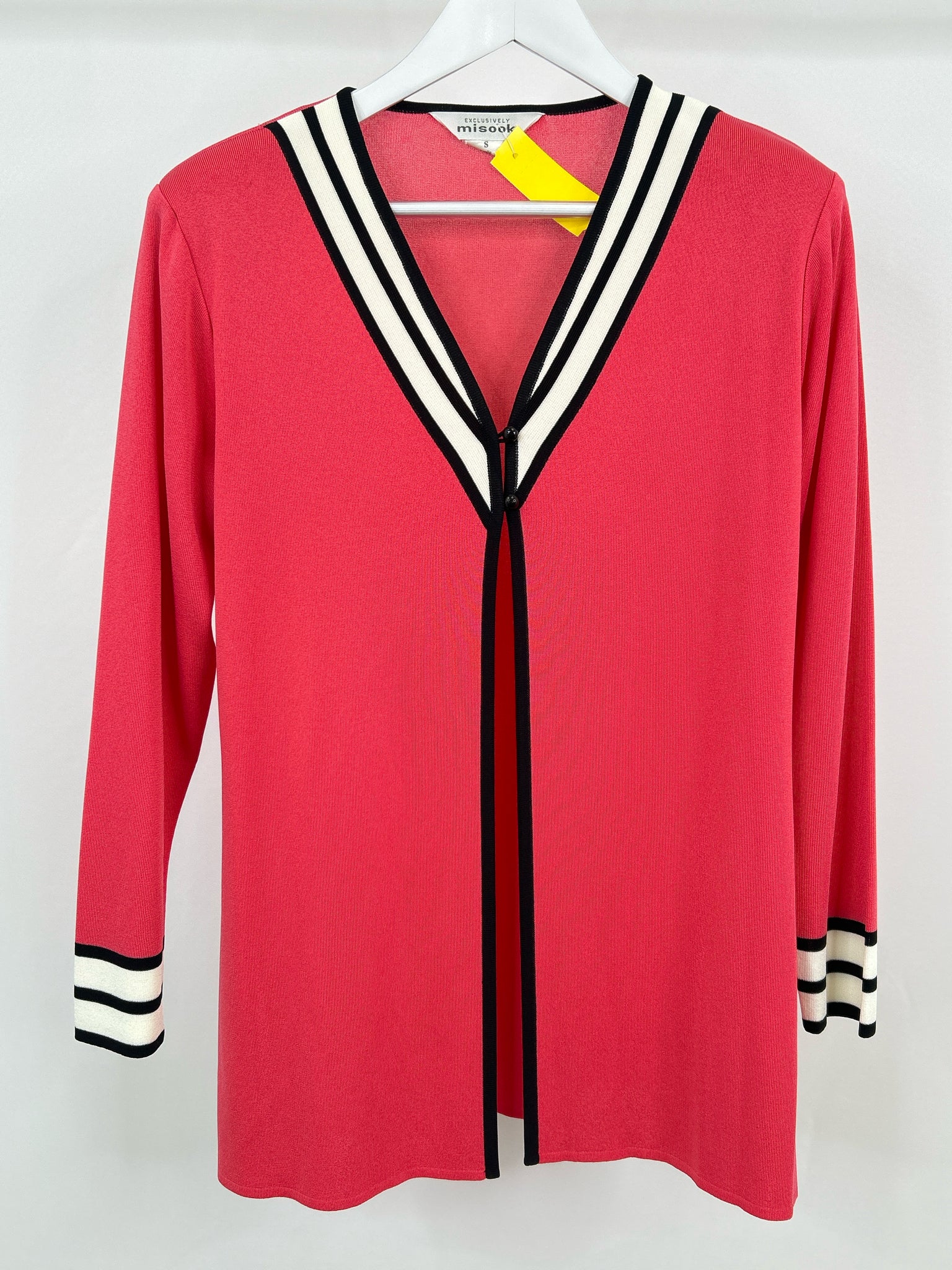 MISOOK Size S Pink and Black Women Cardigan