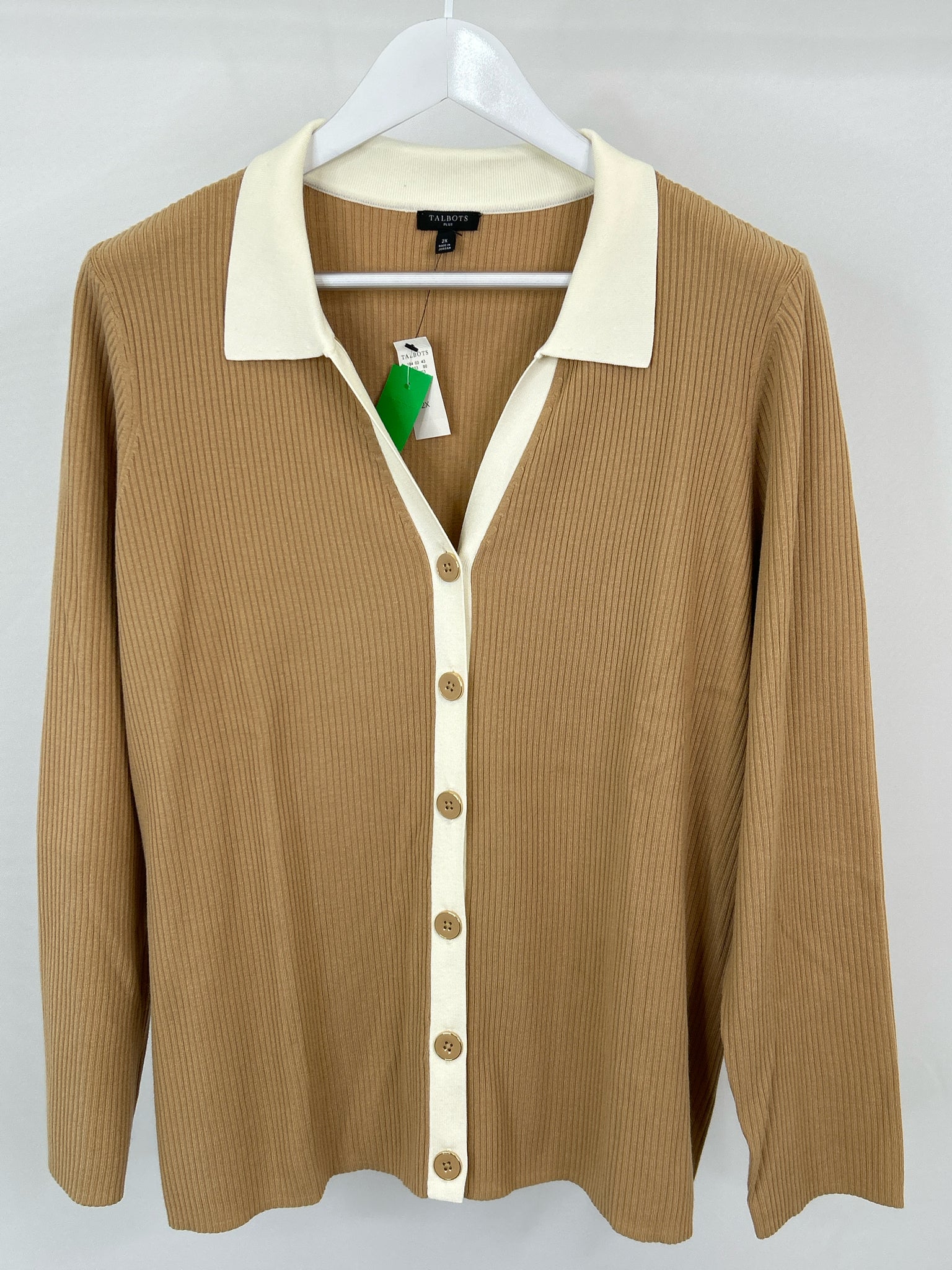 TALBOTS Size 2X Tan Women Sweater NWT