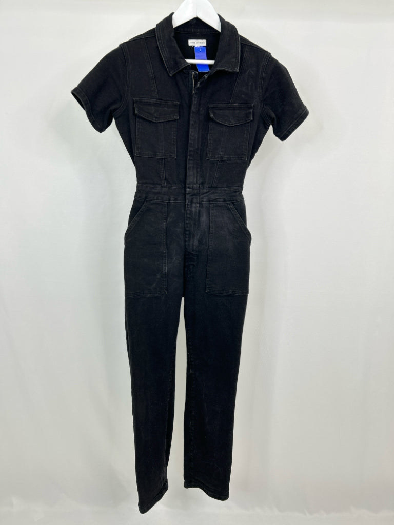 GOOD AMERICAN Women Size 2 BLACK DENIM Jumpsuit