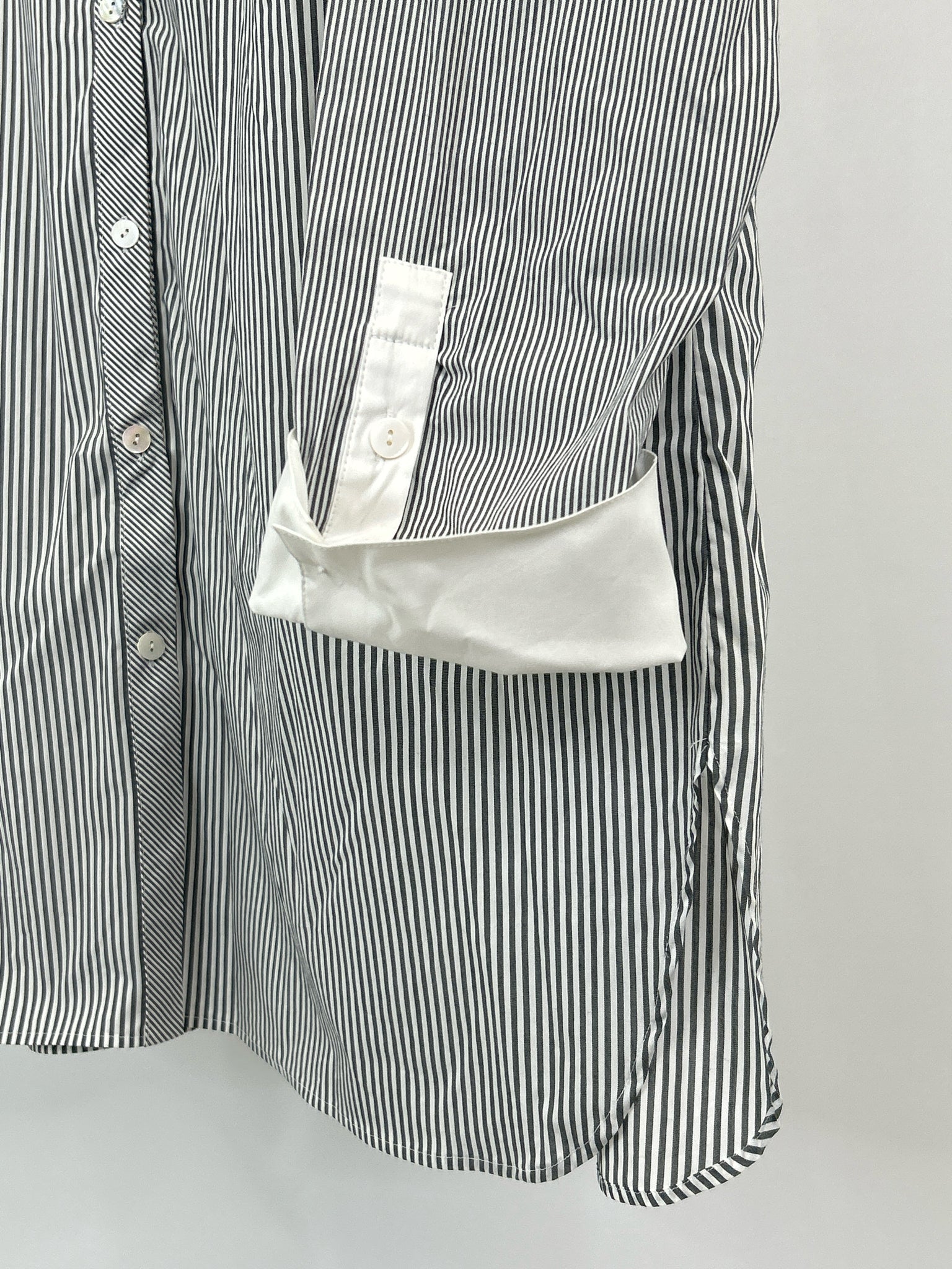 MING WANG Size XL Grey Striped Women Shirt NWT