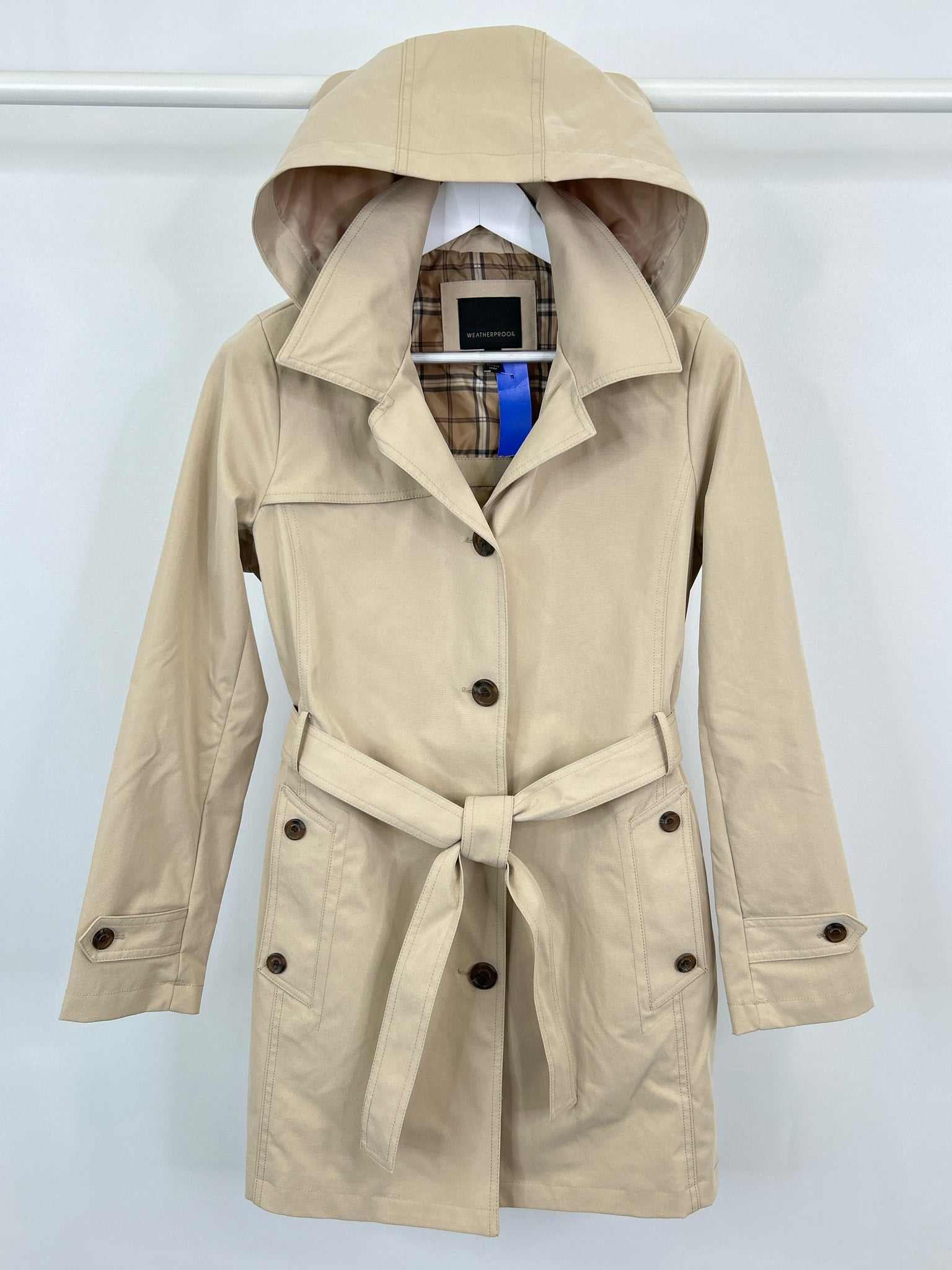 WEATHERPROOF Size M KHAKI Women Raincoat