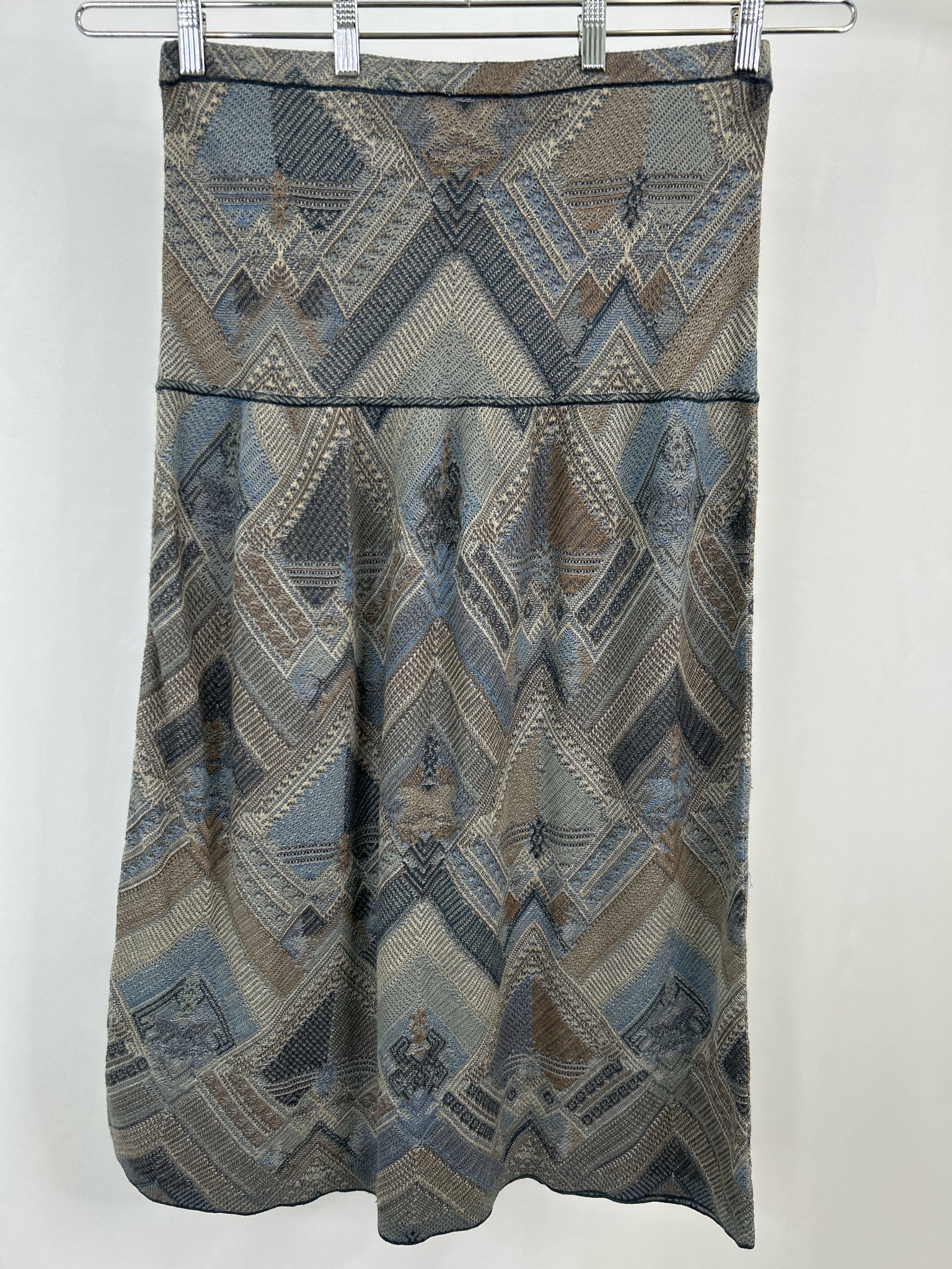 PERUVIAN COLLECTION Size XL Blue Print Women Skirt NWT