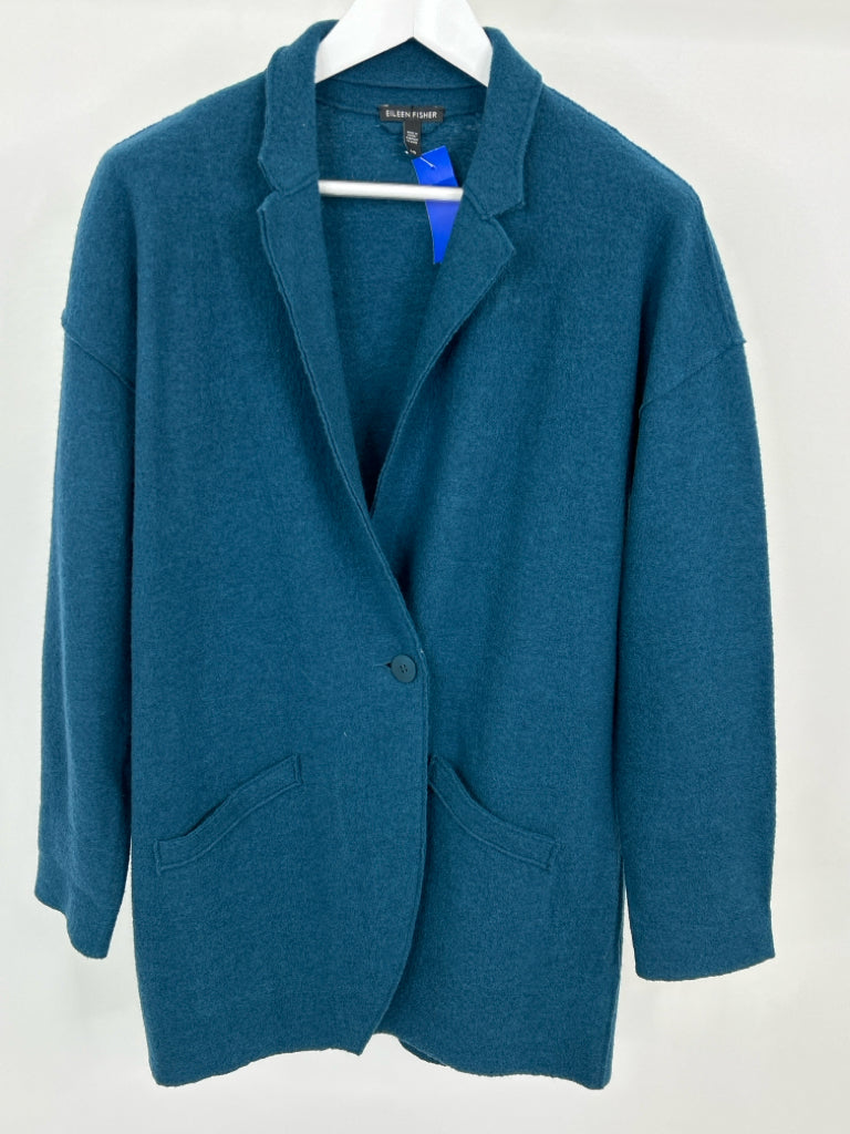 EILEEN FISHER Women Size L Teal Jacket