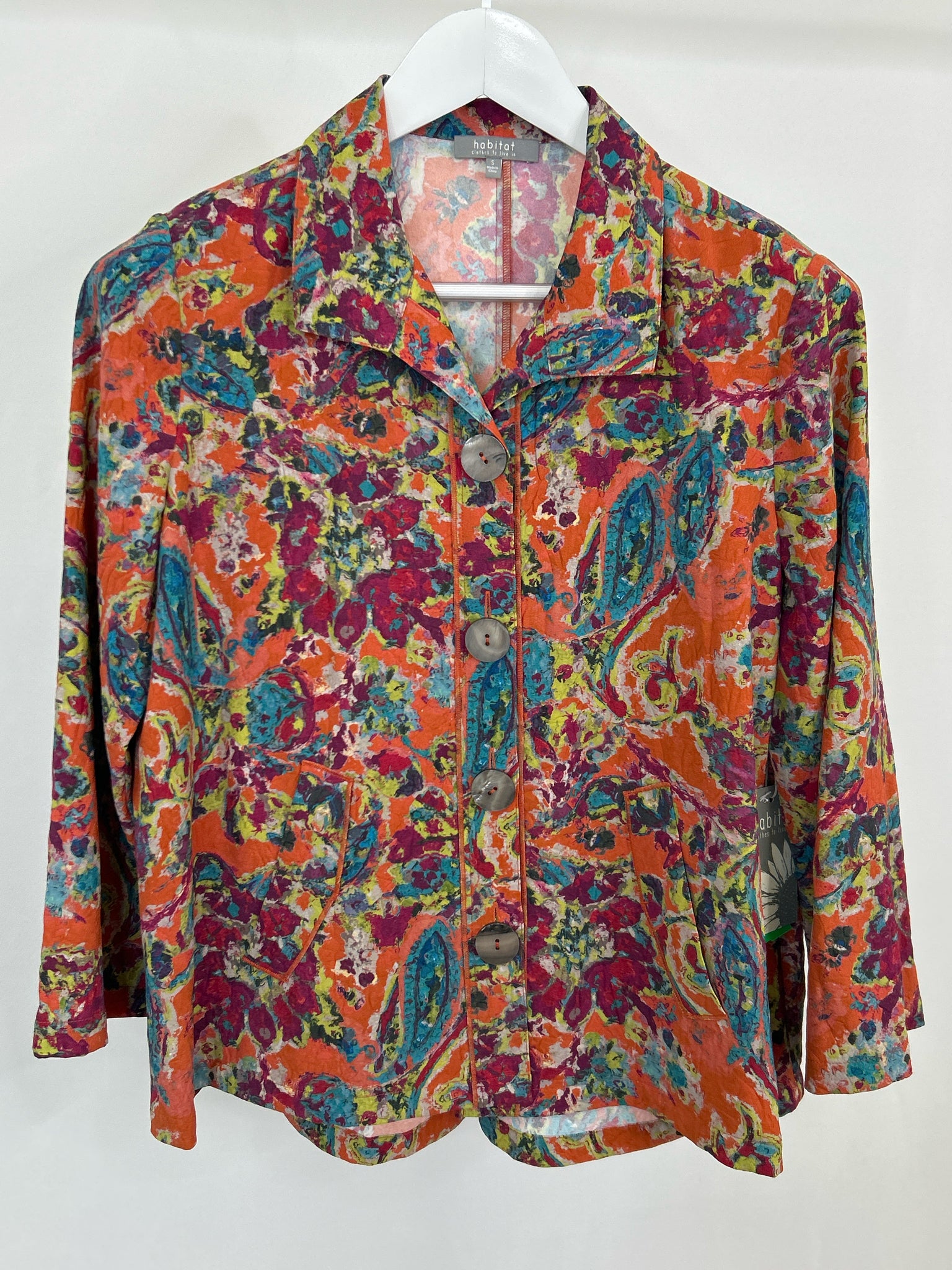 HABITAT Size S Orange Print Women Jacket