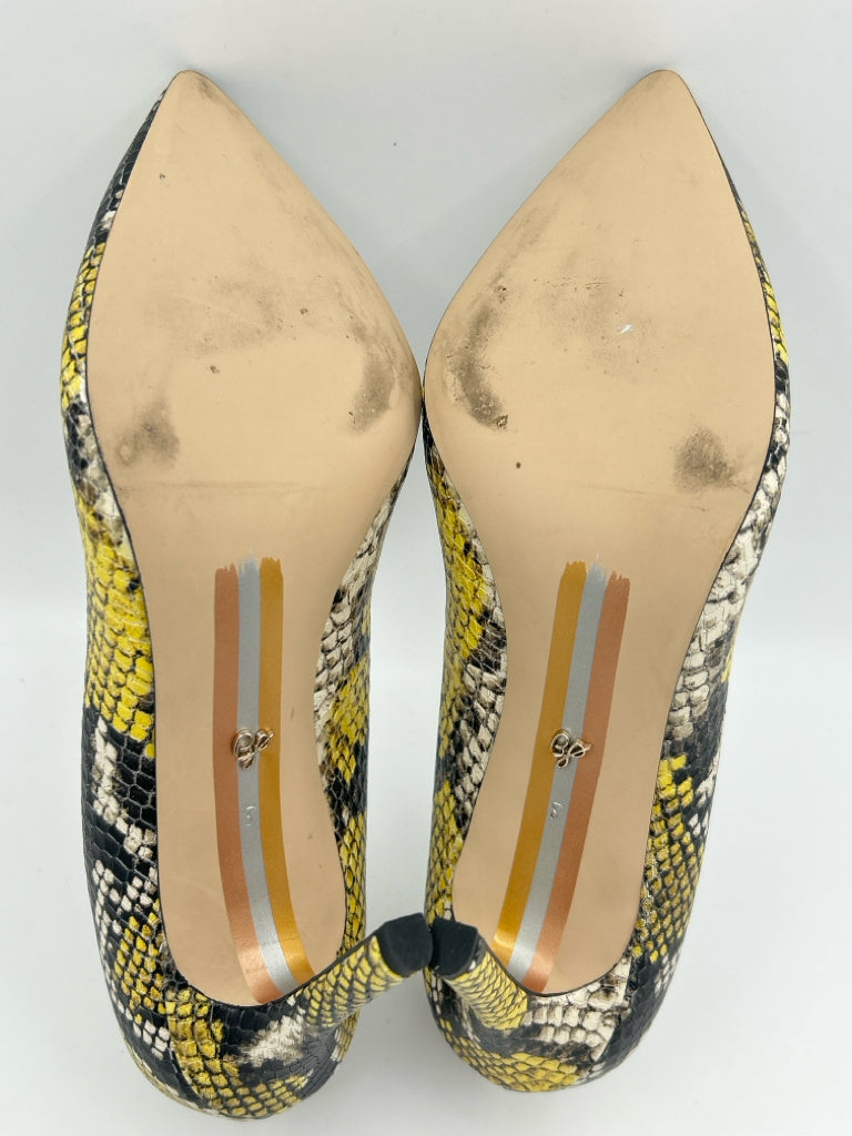 SAM EDELMAN Size 8M Black and yellow Pumps