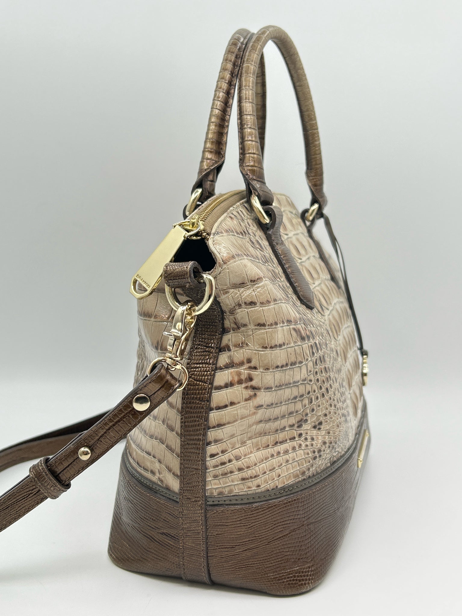 BRAHMIN Beige and Bronze Women Purse
