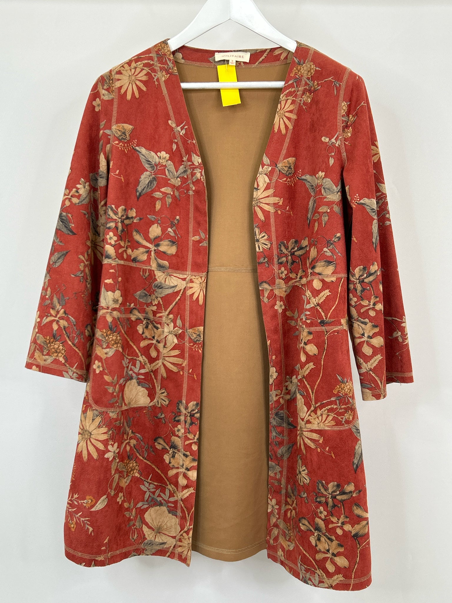 SOLITAIRE Size S RED AND BEIGE Women Cardigan