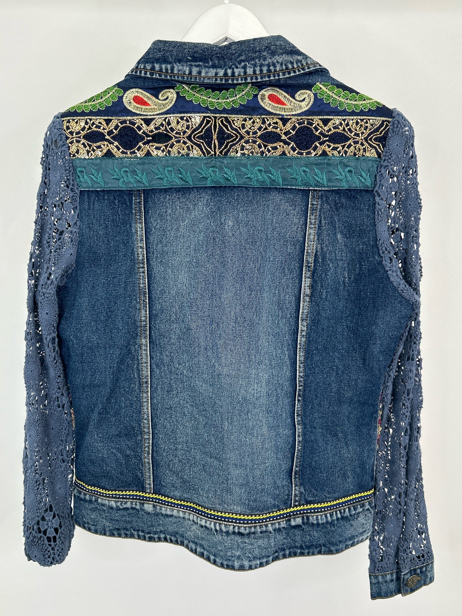 TESORO MODA Size 8 BLUE DENIM Women Jacket