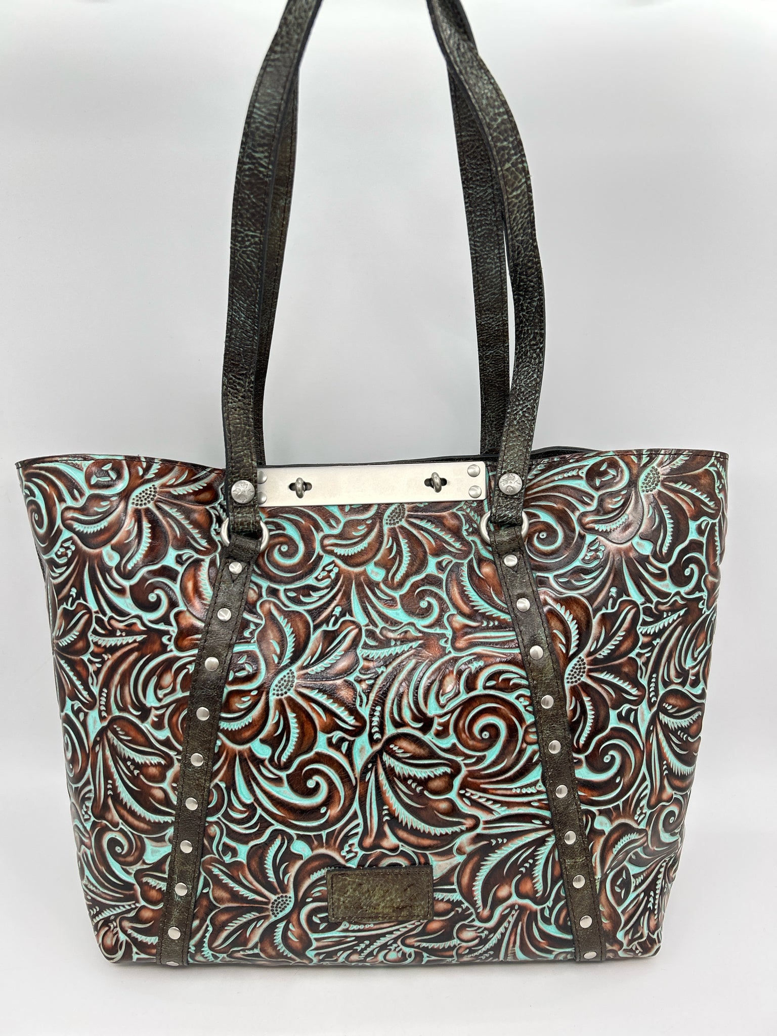 PATRICIA NASH Brown & Turquoise Women Tote