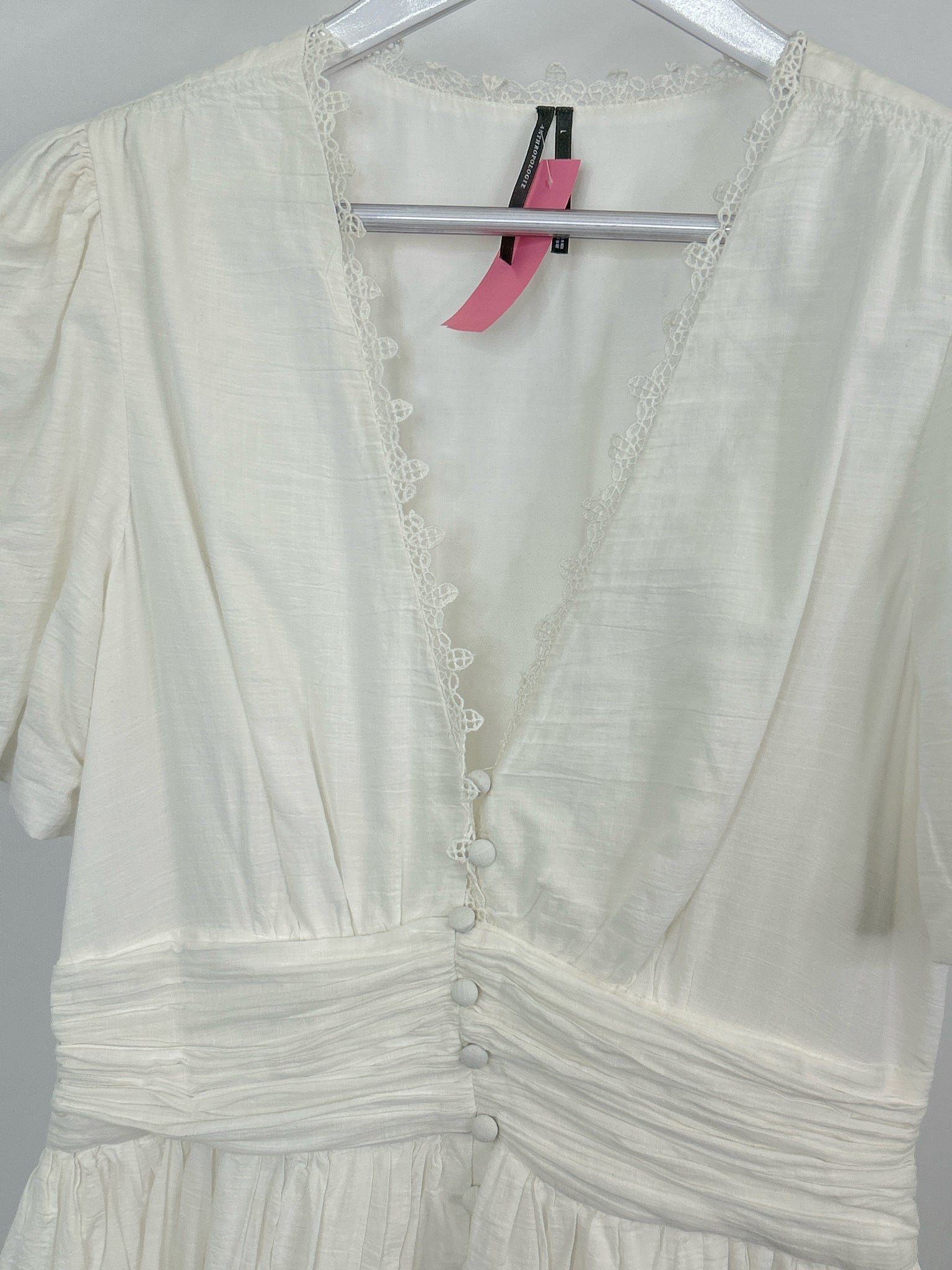 BY ANTHROPOLGIE Size L White Women Dress
