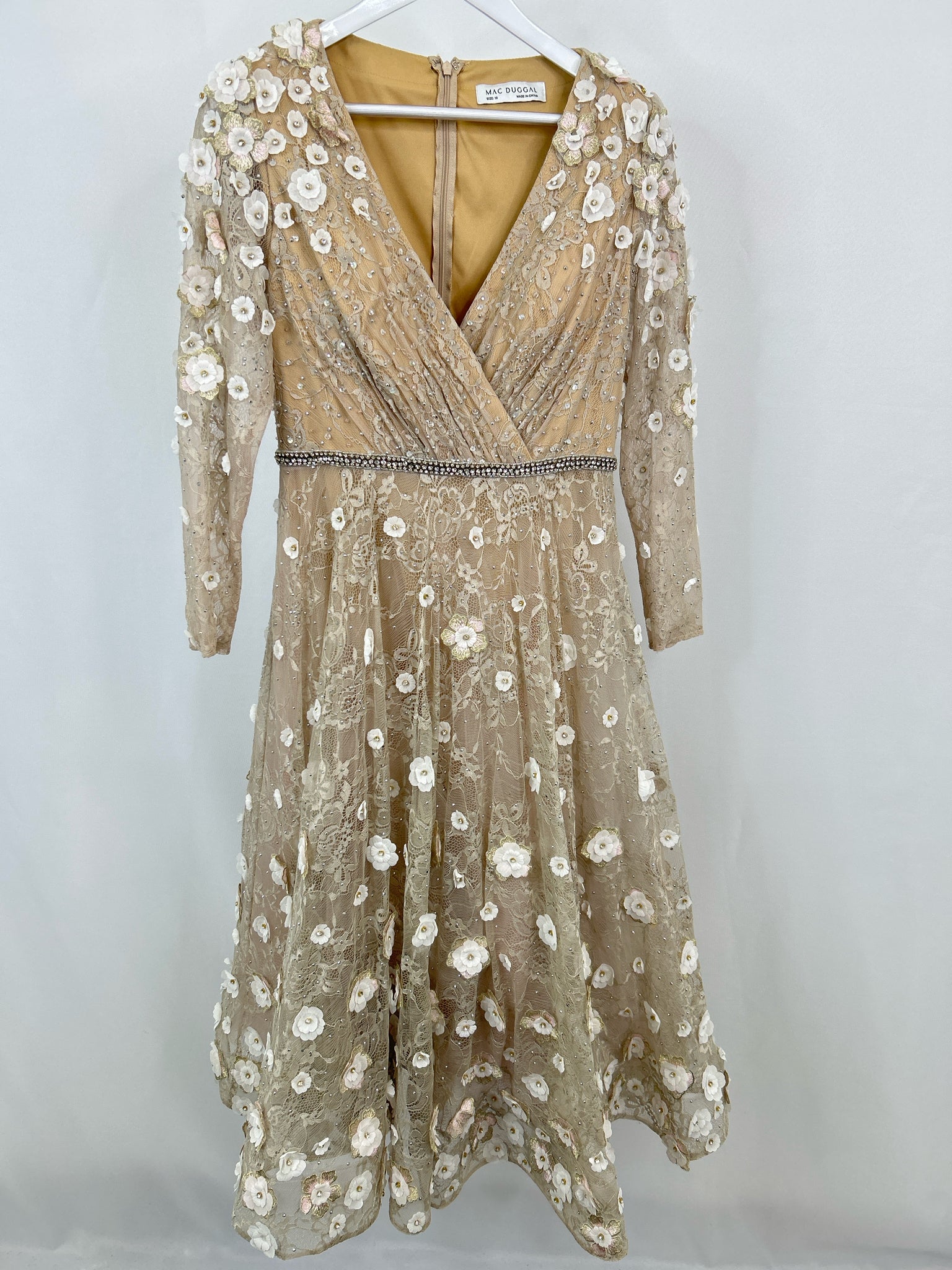 MAC DUGGAL Size 10 Beige Women Dress