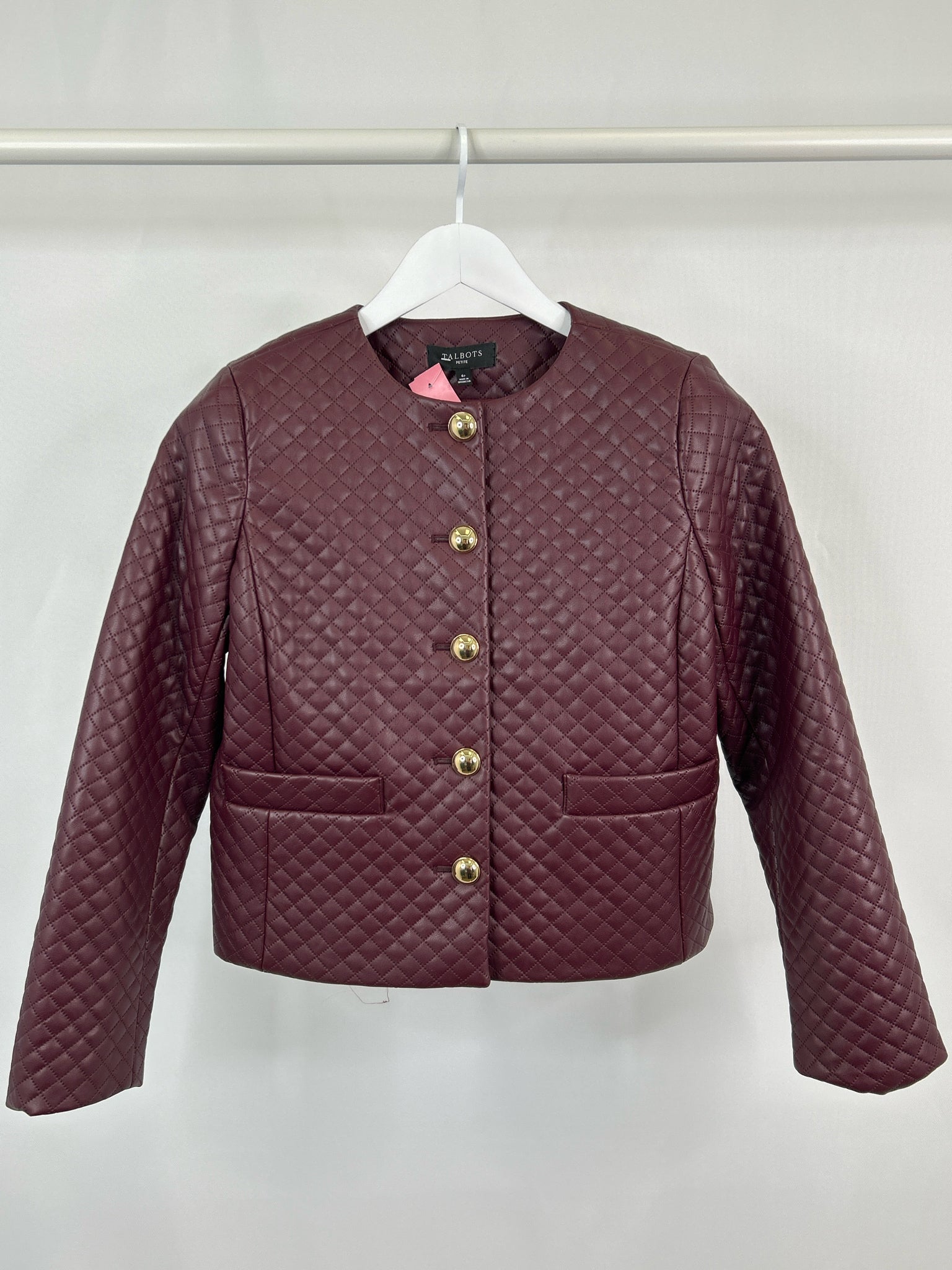 TALBOTS Size 6P Burgundy Women Jacket