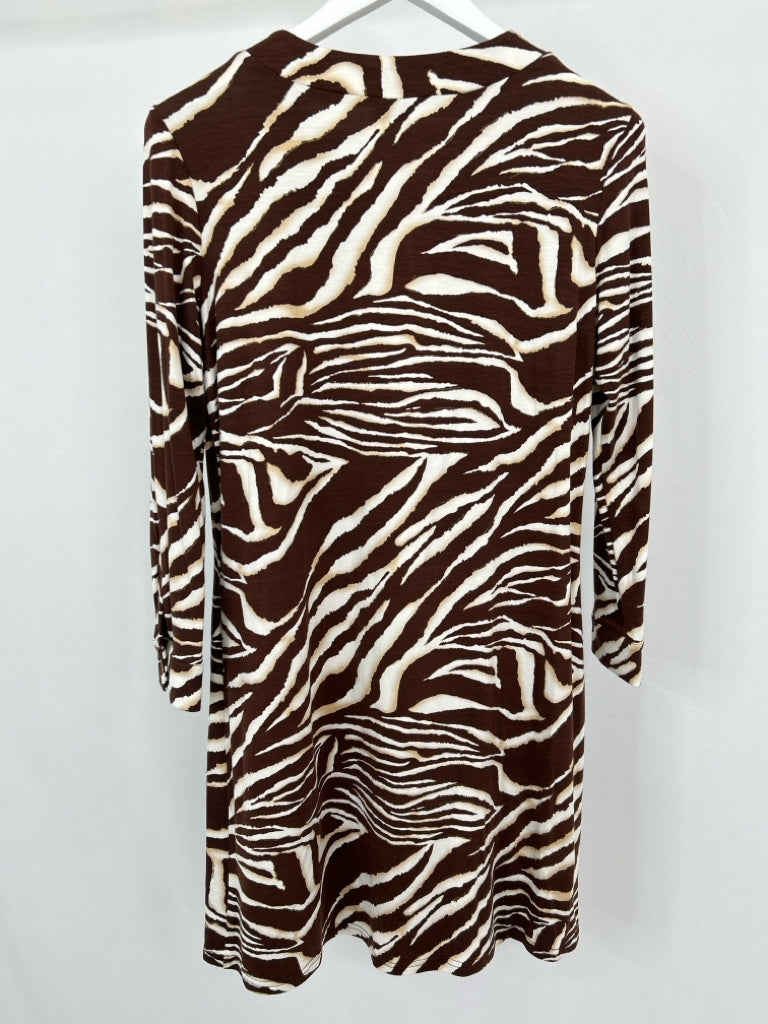 ETHYL Women Size M Brown and White Dress