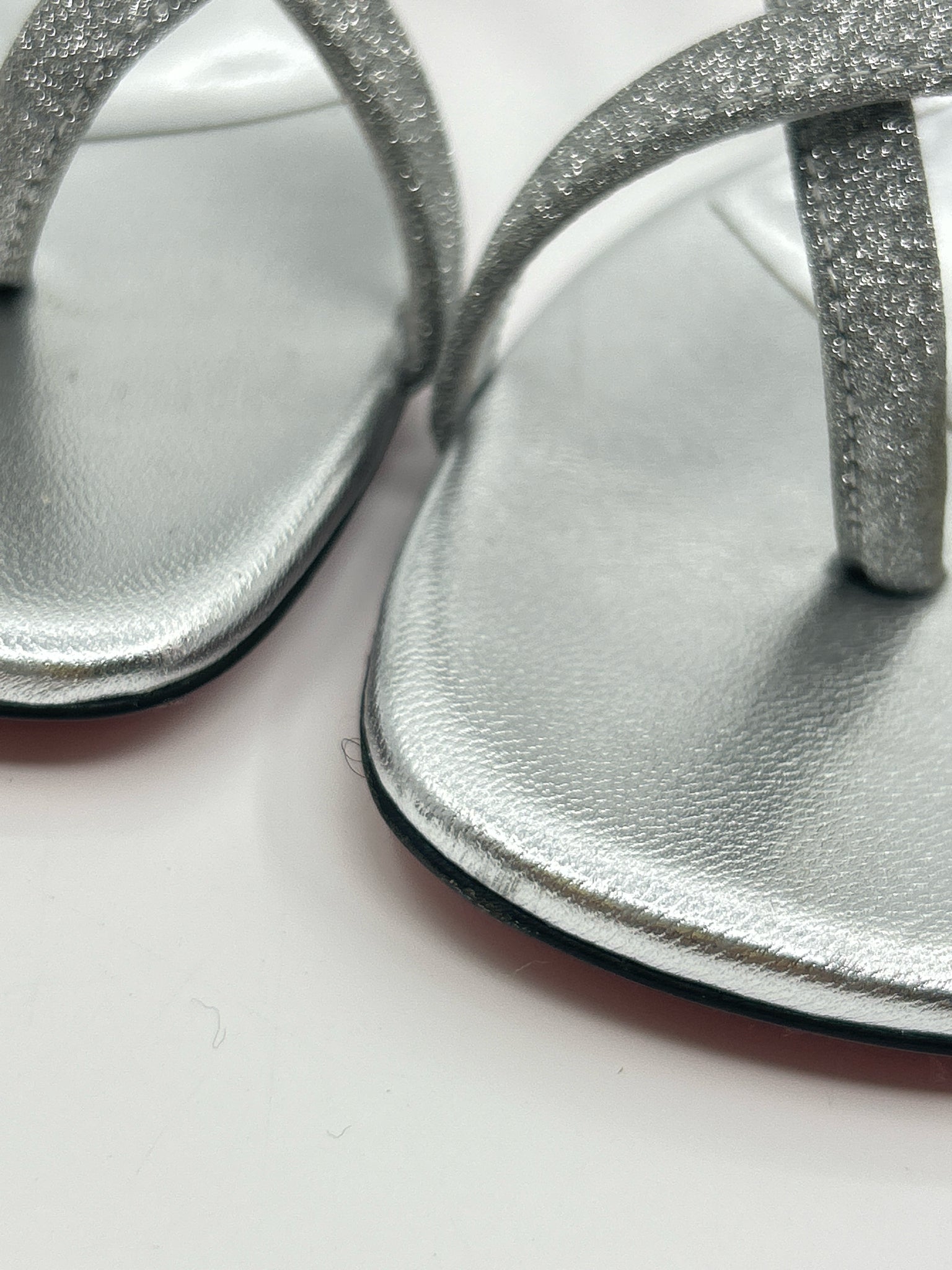 CHRISTIAN LOUBOUTIN Size 38 Silver Women Sandal