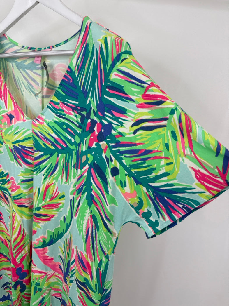 LILLY PULITZER Size M Green Floral Women Dress