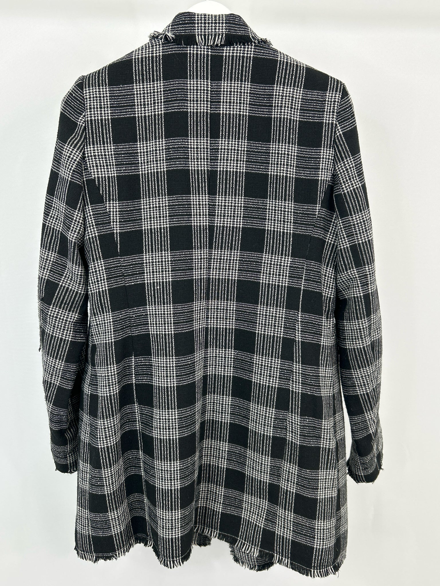 CAROLINA BELLE Size L Black Plaid Women Coat