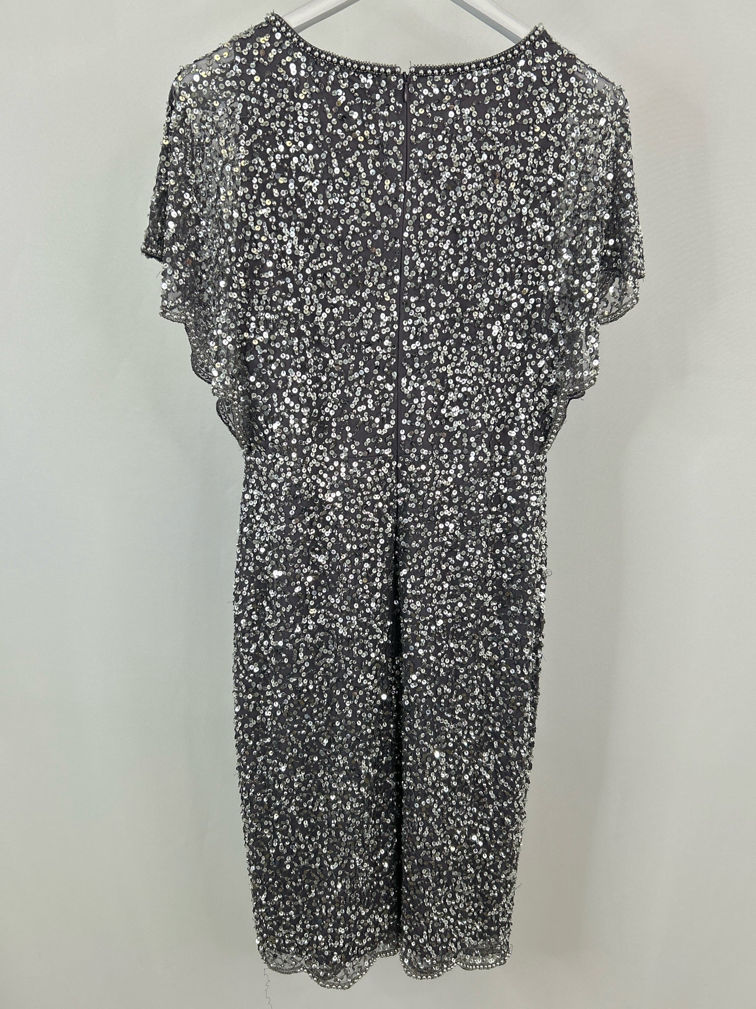 ADRIANNA PAPELL Size 10 Gray Women Dress NWT