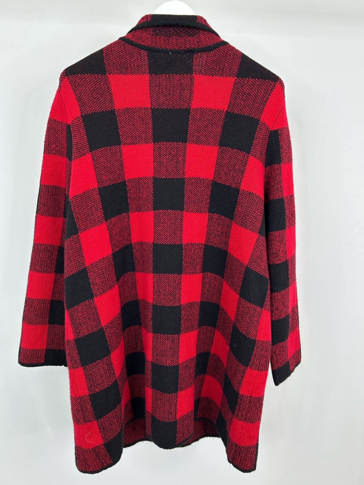 TALBOTS NWT Size 1X Red & Black Women Sweater Jacket