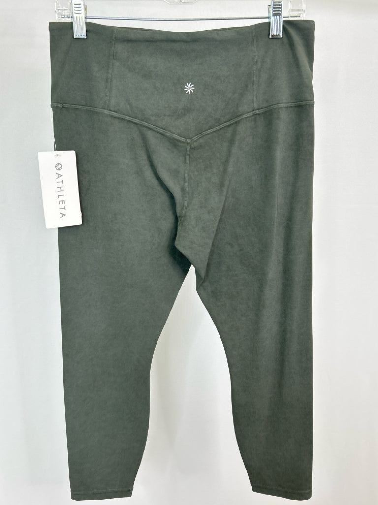 ATHLETA Women Size L Olive Green Workout Pant NWT