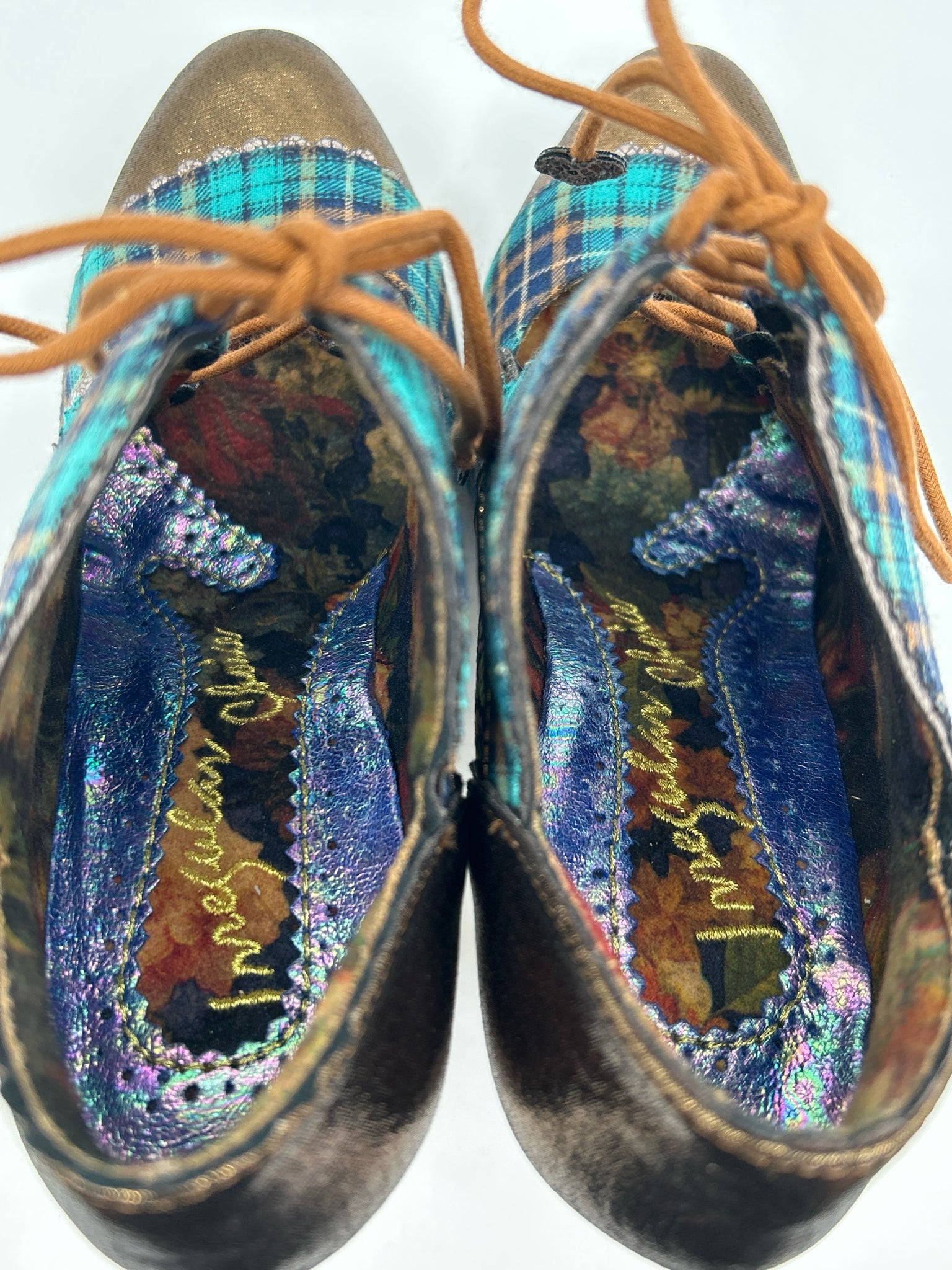 IRREGULAR CHOICE Size 10 Black Print Women Pumps