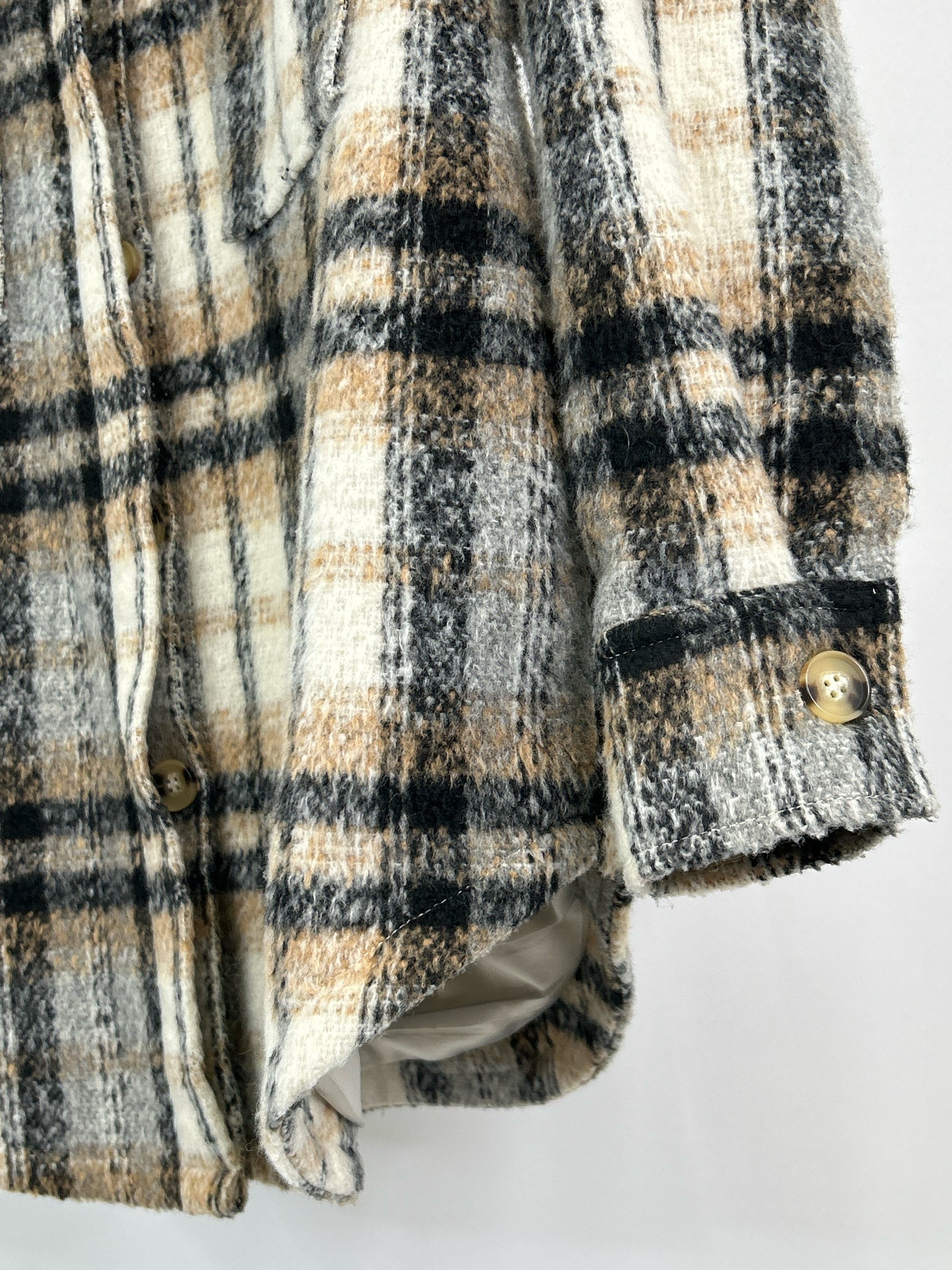 GOOD AMERICAN Size S Black Plaid Women Jacket