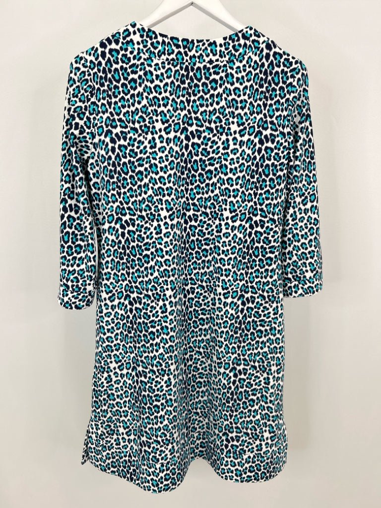JUDE CONNALLY Size L Navy Print Women's Dress
