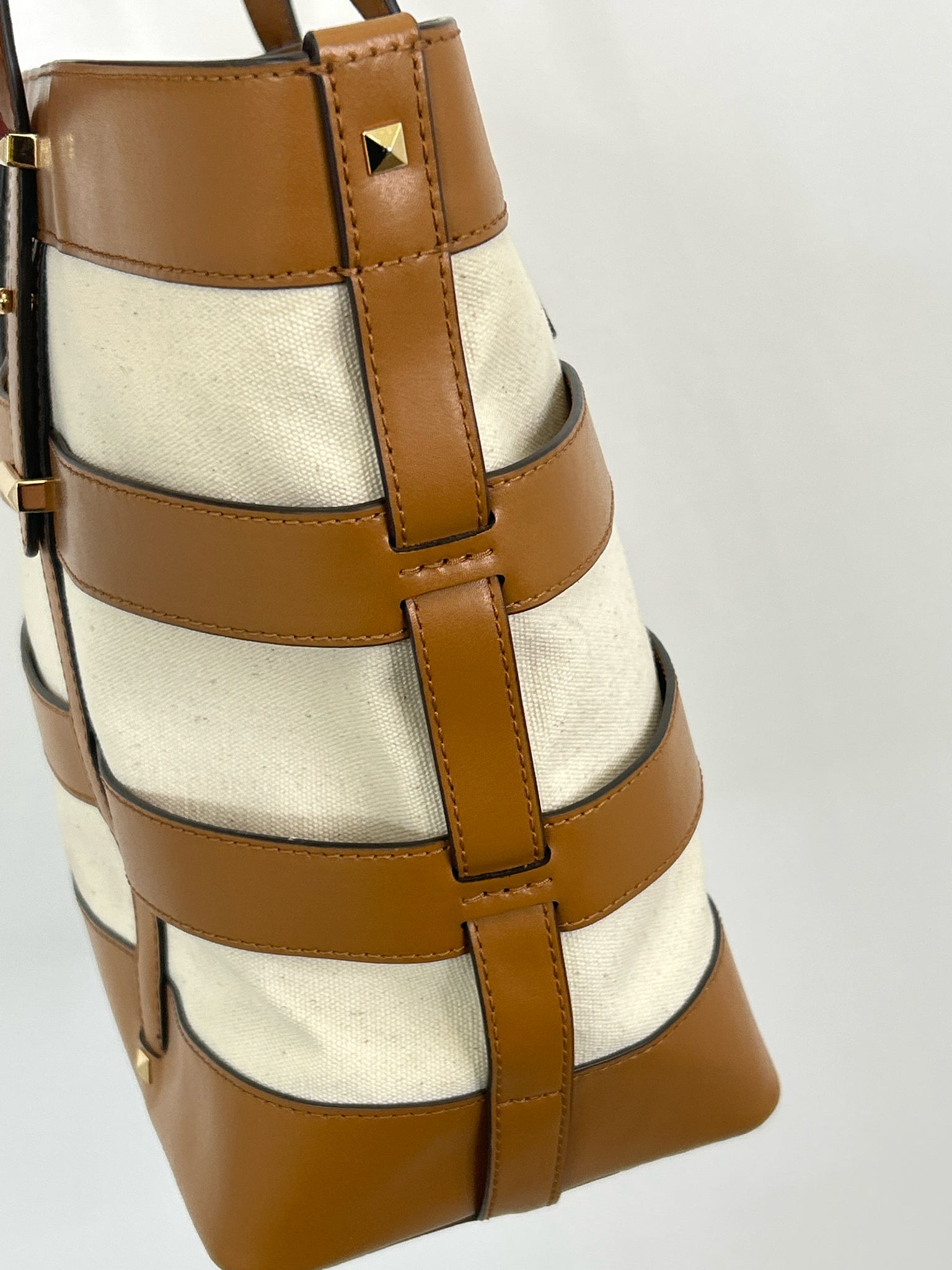 MICHAEL KORS Canvas and Tan Women Tote
