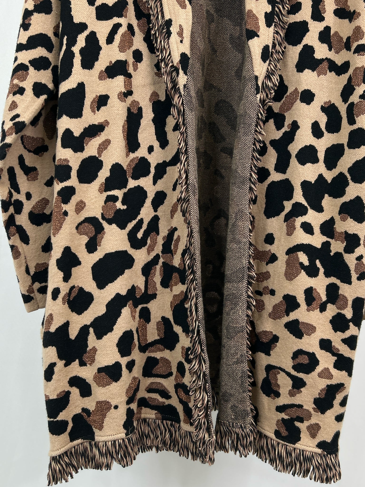 CHICO'S Size L BEIGE AND BLACK Women Cardigan