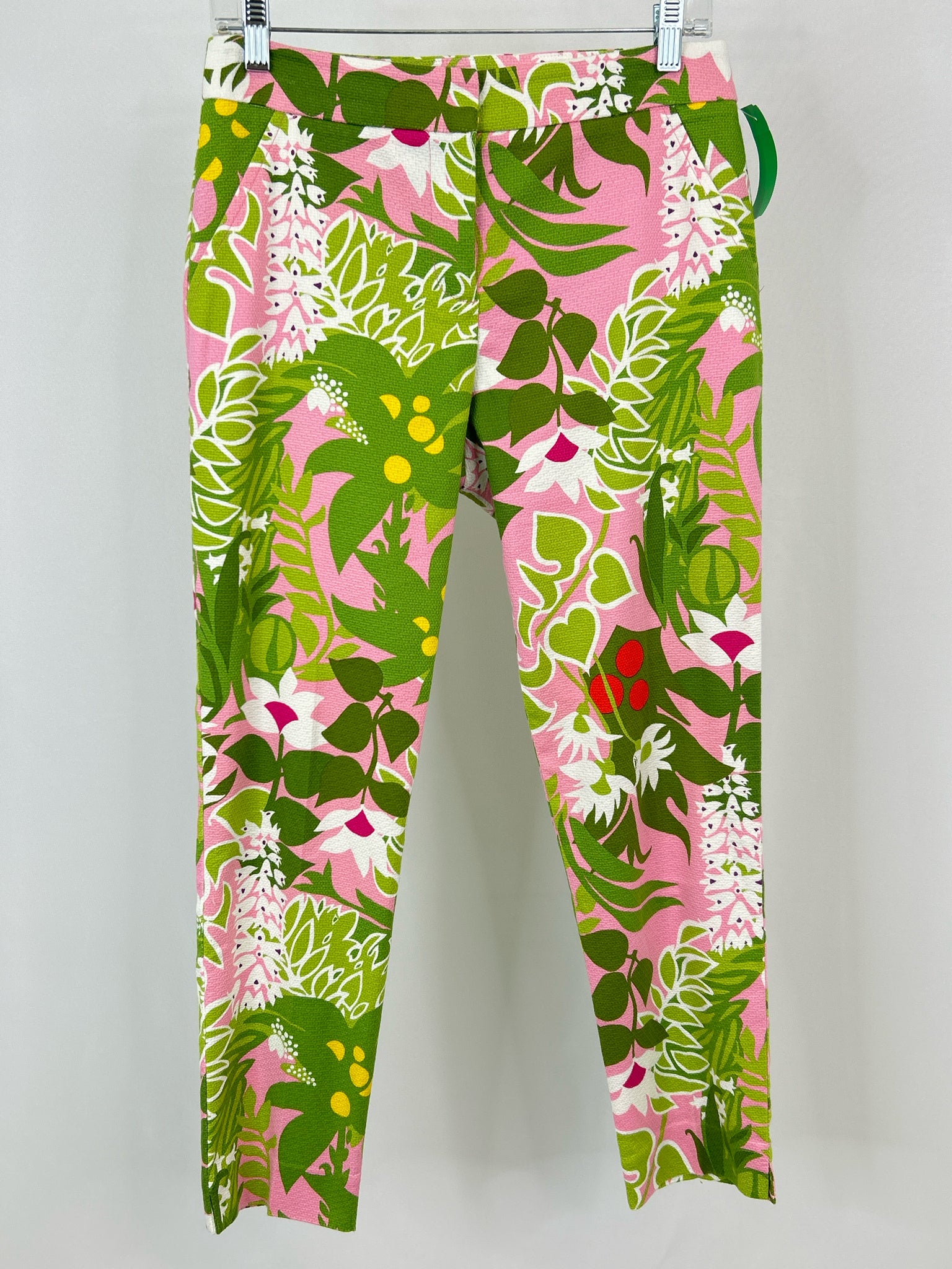 TRINA TURK Size 2 Green & Pink Women's Pants