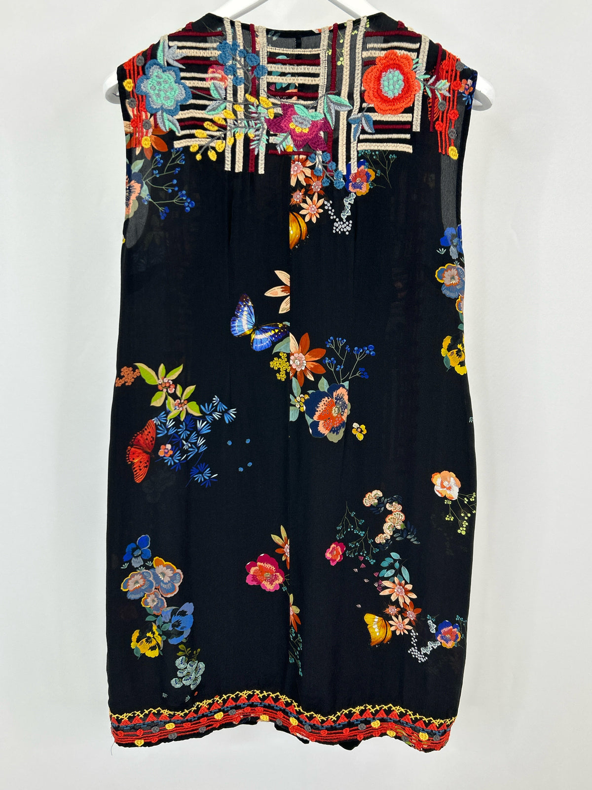 JOHNNY WAS Size XS Black Embroidered Women 2-Piece w/dress
